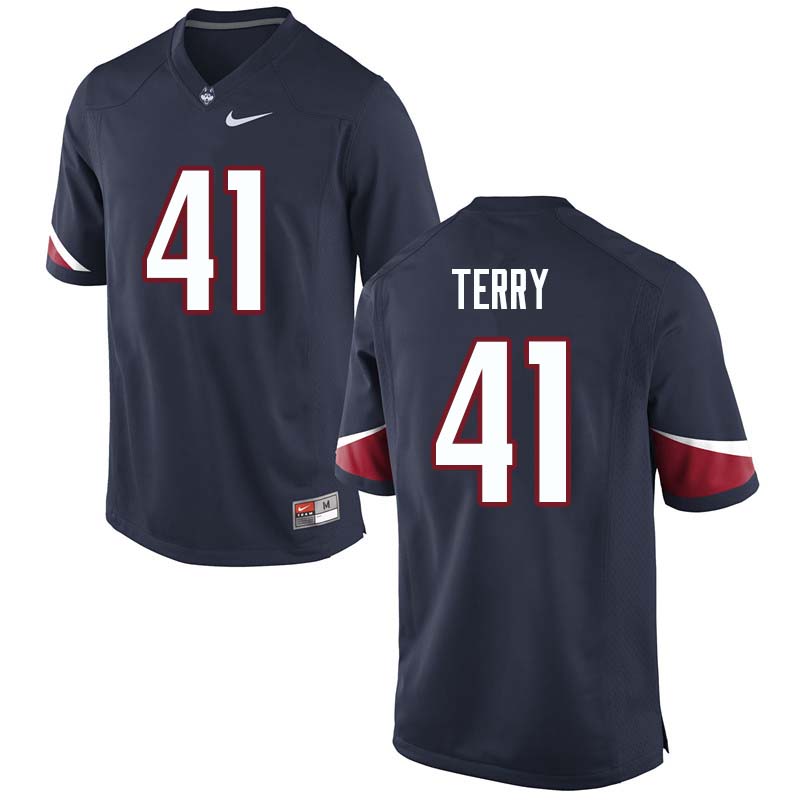 Men's #41 Marshe Terry Uconn Huskies College Football Jerseys Sale-Navy